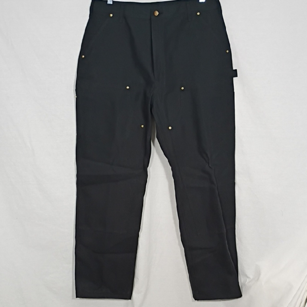 NEW Carhartt Black Loose Fit Firm Duck Double Front Utility Work Pant Men 38x34